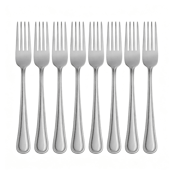 EXLEAF Silverware Set,Everyday Flatware 8-Piece Dinner Forks Set,Service for 8,18/0 Stainless Steel,Rust Resistant,Dishwasher Safe,Home and Kitchen Utensils (Silver,8 Piece)