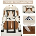 thumbnail image 2 of DAKIMOE Extra Large Travel Backpack for Women Men Carry On Backpacks with Shoe Pouch Water Resistant Laptop Flight Approved Daypack for Weekender Hiking, Beige, 2 of 7