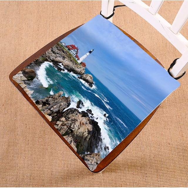 ABPHQTO Lighthouse Ocean Cojín para silla Cojín para asiento Cojín para silla Cojín para suelo 50x50 cm