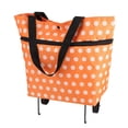 thumbnail image 2 of Bolso de Compras de Punto Naranja Muy Portátil Material de Tela Oxford Bolso de Compras con Ruedas Plegable de Doble Propósito(Punto Naranja) Suministro Para el Hogar Octpeak NO, 2 of 5