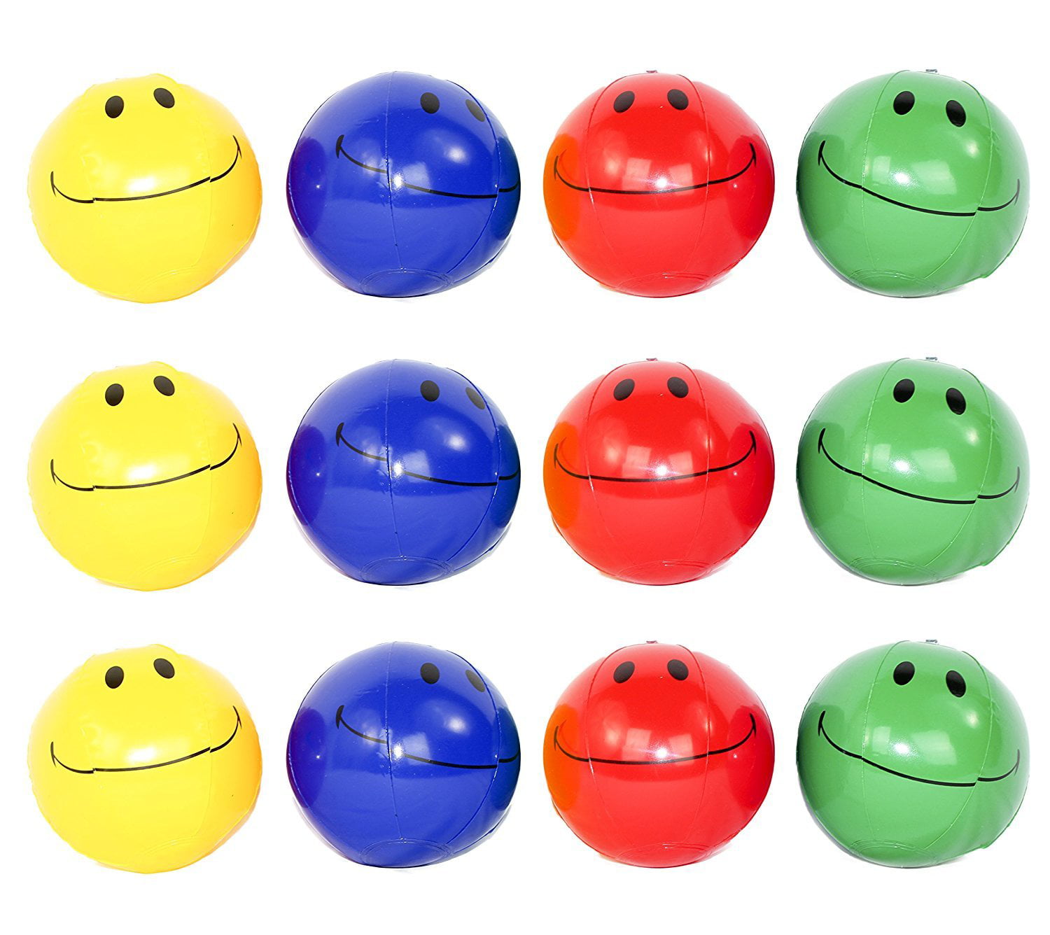 6 NEW MINI SMILE FACE BEACH BALLS 7" INFLATABLE POOL BEACHBALL PARTY FAVORS 