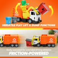 thumbnail image 3 of Large Friction Powered Garbage Truck Toy Set, Includes 1 Dumpster, 3 Trash Bins, and 30 Learning Cards for Kids, Boy Toys Birthday Gift, 3 of 10