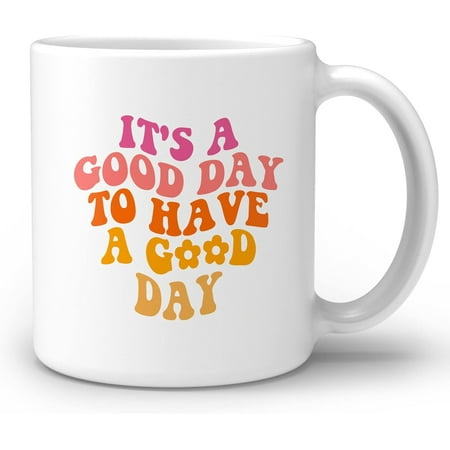 

OGILRE Preppy Pink Inspirational Quotes It s A Good Day to Have A Good Day Ceramic Double Side Printed Mug Cup Preppy Have A Good Day Coffee Milk Tea Mug Cup Gifts For Teen Girls - 11 oz