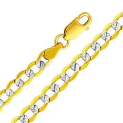 Jewelry 14k Two Tone Gold 4.2-mm Cuban Chain Necklace (20 inch)