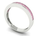 thumbnail image 2 of 0.84 ct Brilliant Princess Cut Simulated Pink Diamond 18K White Gold Band SZ 5.5, 2 of 6