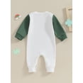 thumbnail image 4 of Bslissey Baby Girls Casual Footless Jumpsuit Long Sleeve Letter Four Leaf Clover Print Rompers 3M 6M 12M 18M Newborn Infant Crew Neck Bodysuit for Ireland Festival, 4 of 8