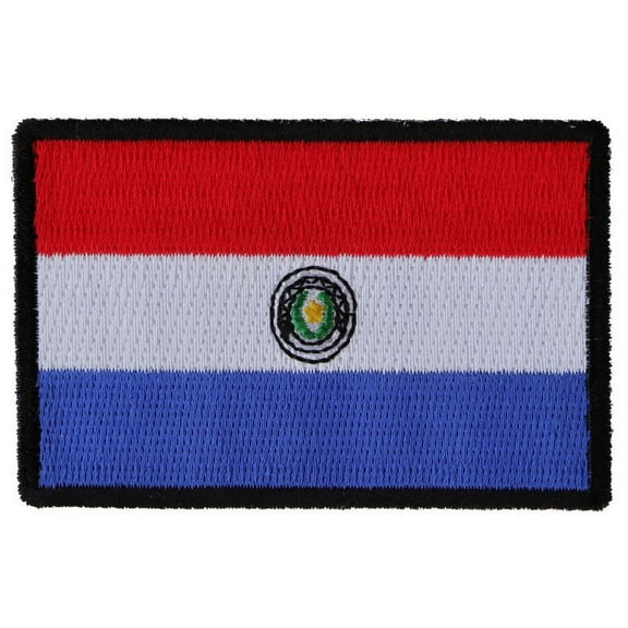 Patch, Embroidered Patch (Iron-On or Sew-On), Paraguay Flag Patch, 3" x 2"