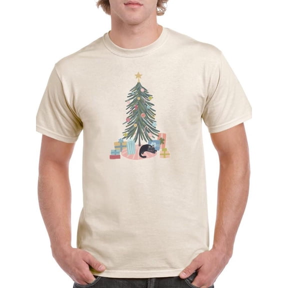 Retro Winter Celebration B T-Shirt Men -June Erica Vess Designs, Male x-Large