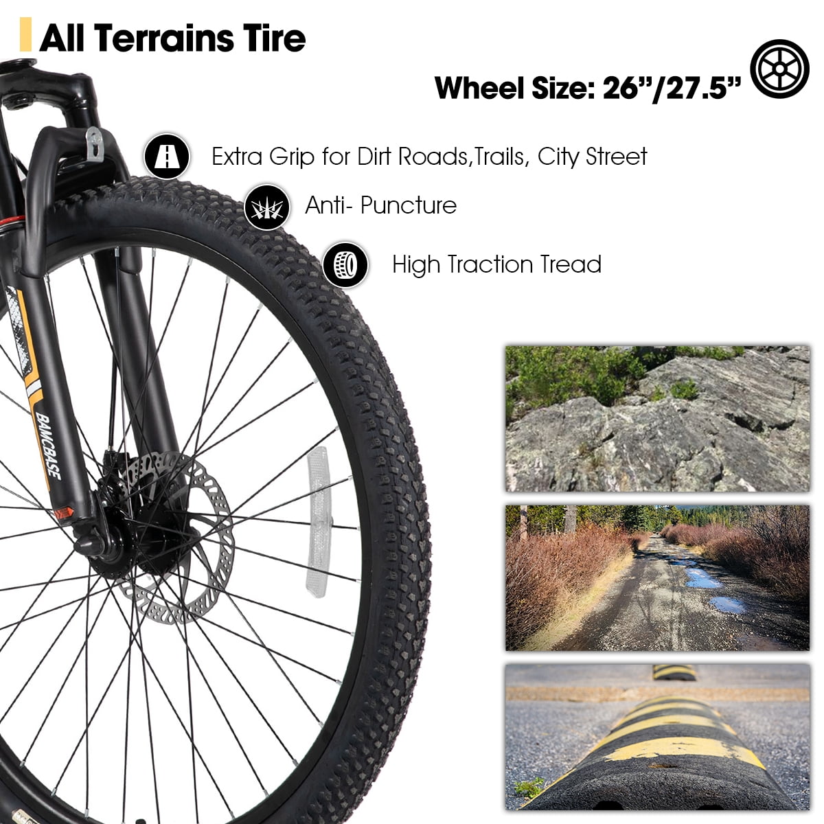 HILAND 27.5 Inch Mountain Bike, Mens and Womens Aluminum Frame MTB with 21 Speeds, Dis Brake, Hardtail Bicycle for Adults