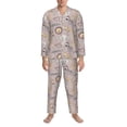 thumbnail image 3 of Naloa Safari Animals Men’s Pajamas Set - Long Sleeve Button Down Sleep Shirt and Pajama Bottoms Sleepwear Set-Medium, 3 of 7