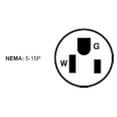 thumbnail image 2 of Enchufe Leviton 515PR 15A 125V NEMA 5-15P de goma de hoja recta, 2 of 3