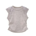 thumbnail image 3 of Bxsruta Big Girls Sleeveless Ruching Tank Top Fashionable Summer Cami for Toddler Kids Soft Breathable Vest Casual Wear, 3 of 5