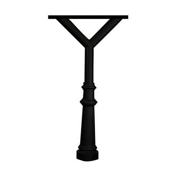 Penfield Triple Mailbox Post & Spreader with Fluted Base 8 - Black