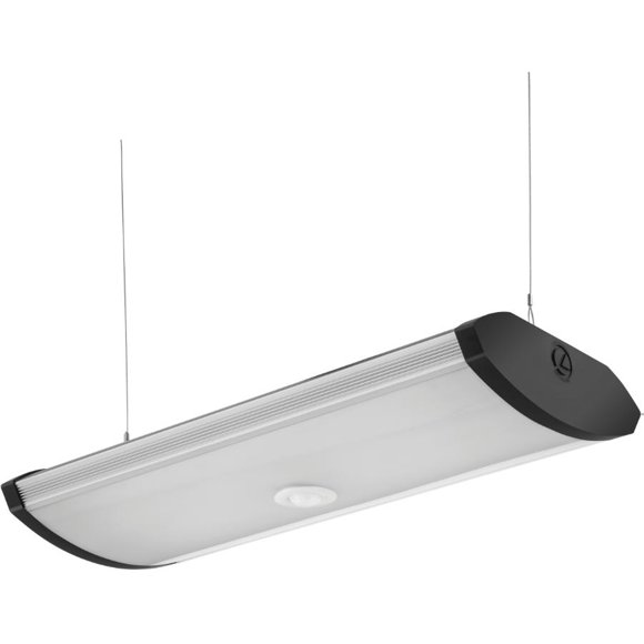 10" x 24" 80 Watt LED Shop Light Fixture with Hanging Cables, End to End Connectors and Motion Sensor