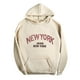 thumbnail image 1 of Gibobby Sudaderas universitarias con capucha Sudadera con capucha para mujer, estampado informal, manga larga, cuello redondo, bolsillo, , parte superior （Beige， L), 1 of 3