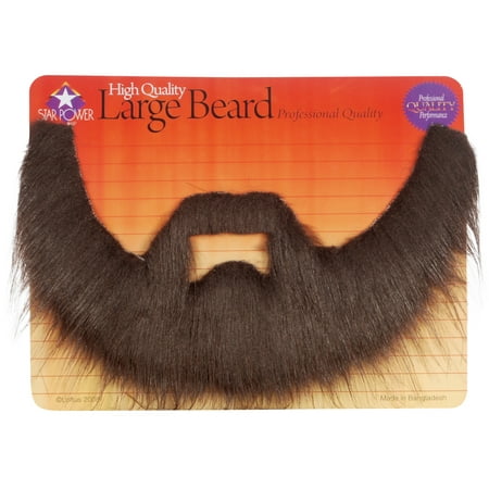 Professional Quality Long Shaggy Beard & Mustache Set, Brown, One
