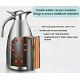 thumbnail image 2 of Jowenia 68 Oz Thermal Coffee Carafe, Stainless Steel Thermal Pot Long Lasting Insulation Double Walled Vacuum Thermos Insulated for Keeping Hot, Heat & Cold Retention, Tea Beverage Dispenser (Silver), 2 of 10