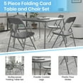 thumbnail image 4 of Flash Furniture Madison 5-Piece Indoor/Outdoor Vinyl Folding Card Table and Chairs Set, Gray, 4 of 18