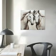 thumbnail image 3 of GOSMITH  Horse Pictures Painted Wall Art Paintings Brown Animal Canvas Prints Farmhouse Wall Decor Horses Head to Head Artwork Stretched Black Frame for Bedroom Living Room, 3 of 4