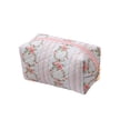 thumbnail image 1 of Maquillaje para mujeres y niñas. Neceser de viaje con cremallera y espacio para artículos de aseo. Bolsa de viaje portátil para maquillaje, de tela azul, 1 of 2