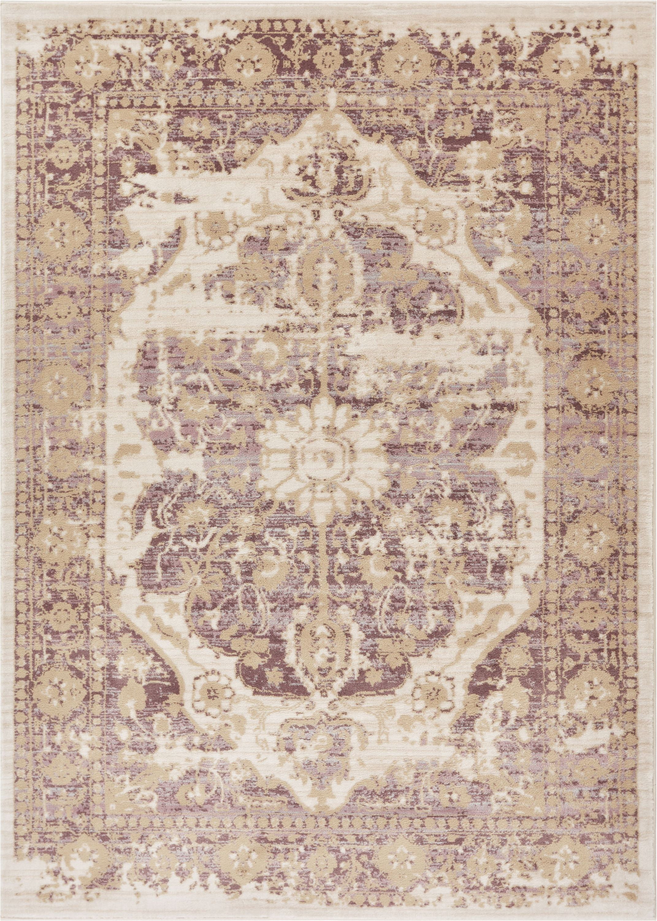 Well Woven Kensington Distressed Modern Area Rugs, Lavender Purple