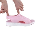 thumbnail image 3 of Sandalias planas de la boca Mujeres Pescado sin deslizamiento Caza de malla de malla de punta abierta (42) Rosa, 3 of 9