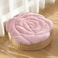 thumbnail image 5 of Btomtd Winter Thickened Plush Rose Shape Seat Cushion Soft Chair Mat for Dining Chair Tatami Mat and Floor Mat - 17.71x17.71 inch, Pink, 5 of 6