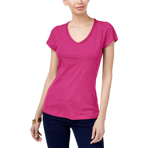 Camiseta básica SS para mujer de INC, rosa, grande I-N-C Camiseta básica