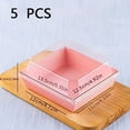 thumbnail image 2 of Caja for pastel vasco cuadrada rosa, 5 uds., con cubierta transparente, embalaje for postre tiramisú de 4 pulgadas, 2 of 4