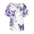 thumbnail image 4 of Raeneomay Button Down Shirts Loose Summer Tops for Women Women Fashion Casual Shirts Short Sleeve Loose Tee Tops V Neck Blouse, 4 of 4