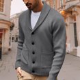thumbnail image 2 of WELOIJEVBE Mens Sweaters Mens Shawl Collar Cardigan Sweaters Knit Textured Sweater Button Down Cardigans, 2 of 8