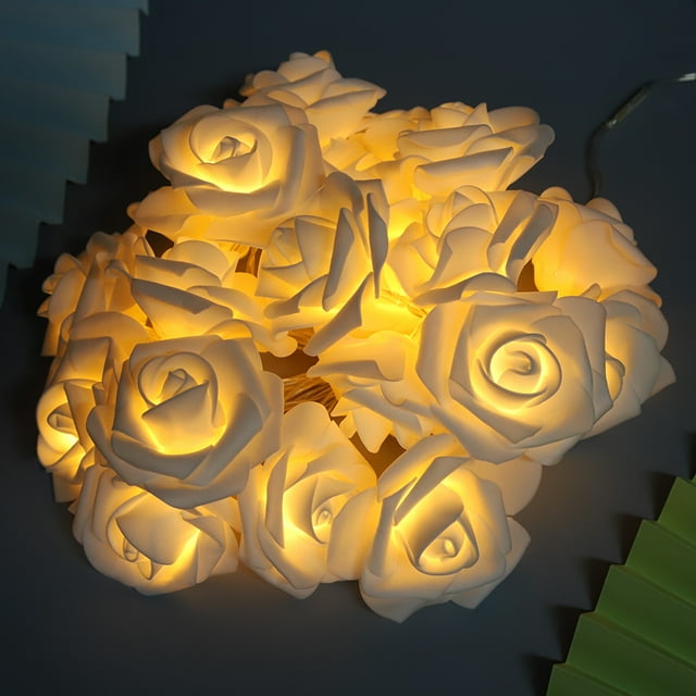 Rose String Lights, LED Rose String Lights, USB Flower String Lights Woman For Valentine's Day Wedding Decoration Warm White,Pink