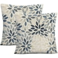 thumbnail image 2 of Dahlia Pillow Covers 20x20 Inch Set of 2 Summer Rust Geometric Flower Outdoor Decorative Throw Pillows Farmhouse Navy Blue Pillow Case Linen Square Cushion Cover for Home Sofa Living Room, 2 of 6