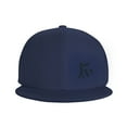 thumbnail image 2 of DouZhe Flat Brim Cap Snapback Hat, Gothic Style Letter K Prints Adjustable Blue Adult Baseball Cap, 2 of 7