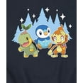 thumbnail image 3 of Pokémon - Piplup Turtwig Chimchar Sinnoh Winter - Men's Crew Fleece Sweatshirt, 3 of 5