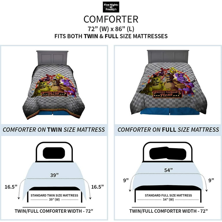  Franco Five Nights at Freddy's Game Bedding Soft Microfiber  Twin Size Comforter, (100% Officially Licensed Five Nights at Freddy's  Product) : Home & Kitchen