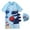 Blue, variant on Tkrady Toddler Boys One Piece Swimsuits Summer New Cute Cartoon Short Sleeve Beach Sunscreen Swimsuit Cap, Sizes 1-6 Years