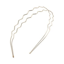 Unique Bargains 1 Pc Double Row Wave Headbands for Women Rose Gold Tone