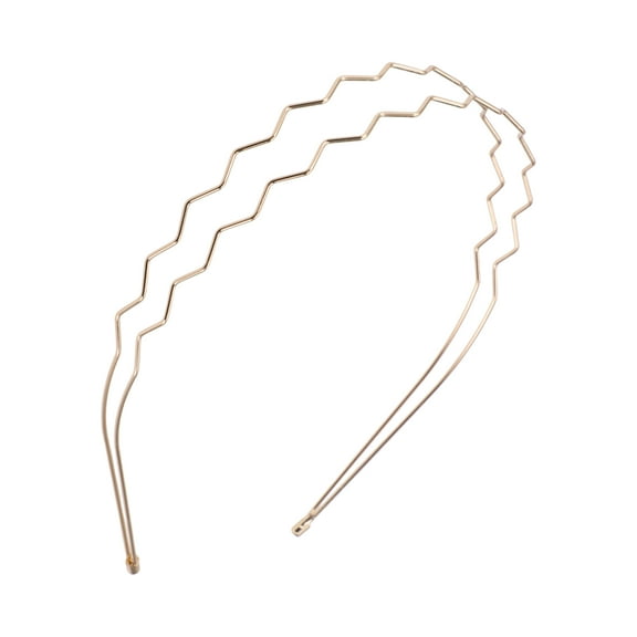 Unique Bargains 1 Pc Double Row Wave Headbands for Women Rose Gold Tone