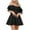 Black, variant on Kaemgyyd Dresses for Women Casual Fashion off Shoulder Short Sleeve A Line Mini Dress Flowy Tiered Smock Ruffle Hem Dress
