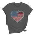 thumbnail image 4 of Mifsaly Womens Crewneck Short Sleeve Tops Summer Casual Rhinestone Heart Graphic T Shirts Loose Fit Dressy Daily Wear Sparkly Patriotic Fashion Tees XXL, 4 of 6