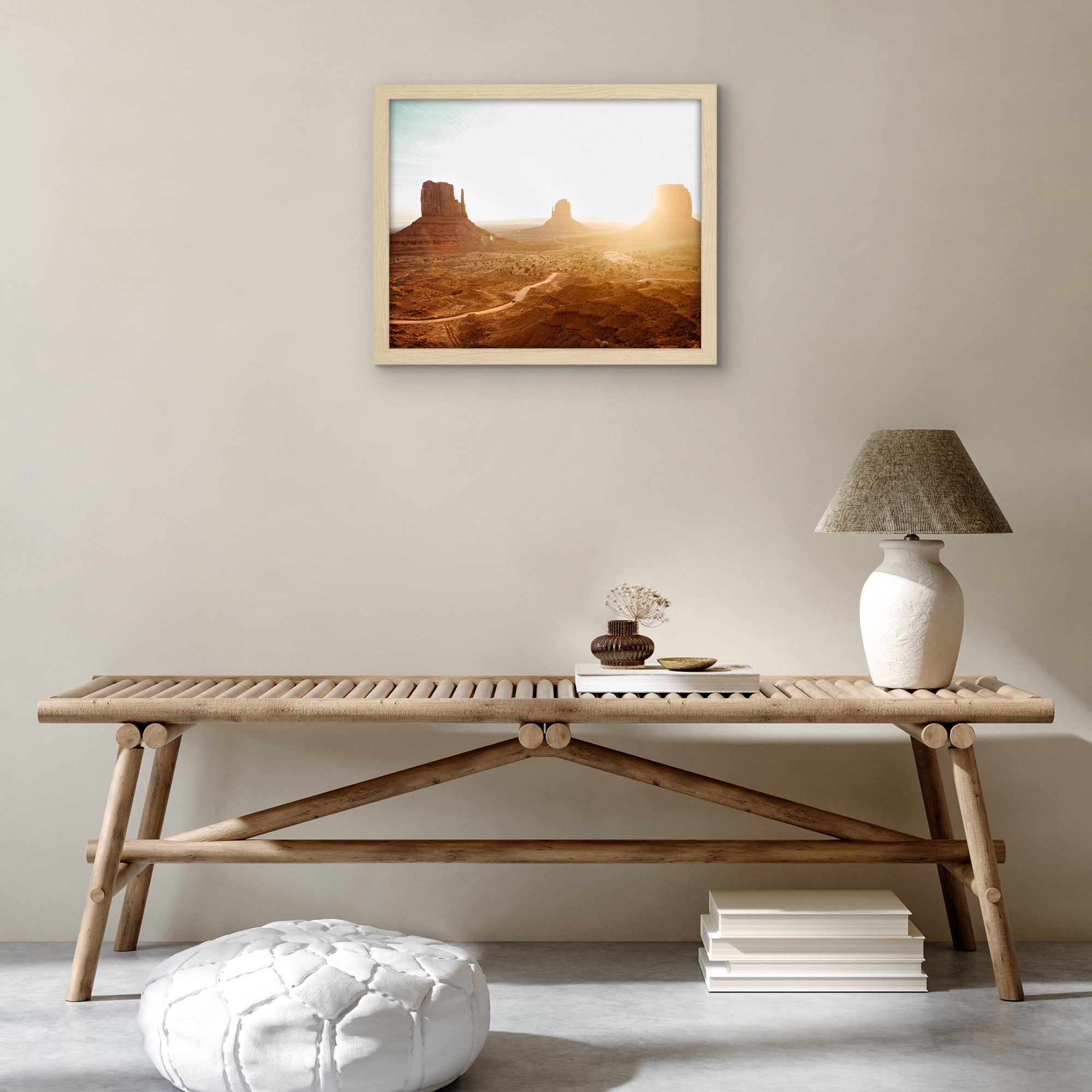 Americanflat 16x20 Picture Frame with Polished Plexiglass Wide Frames Made Vertical Horizontal - Natural Oak