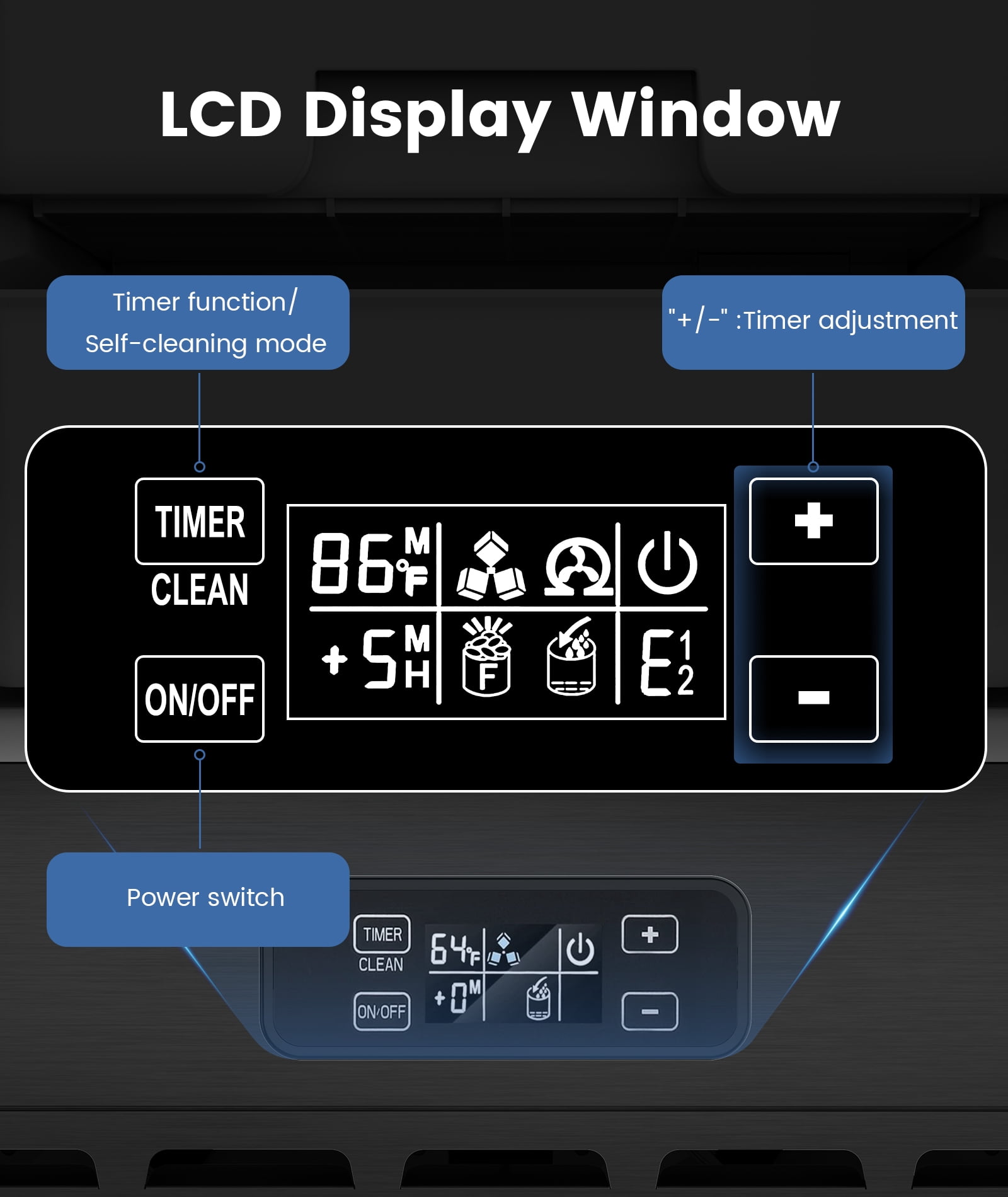 Commercial Nugget Ice Maker, 66lbs/24H Stainless Steel Under Counter Ice Maker, Self-Clean&24H Timer, Commercial Ice Machine with LCD Display, Ideal for Bar/Cafe/Restaurant