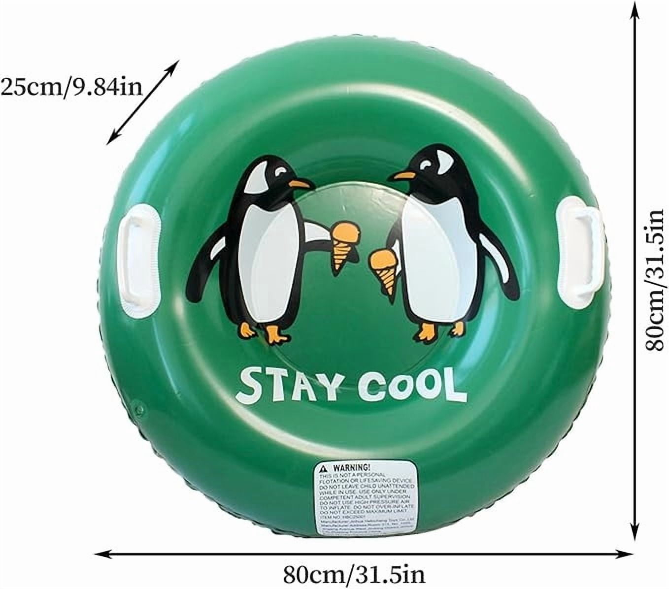 WWG Inflatable Snow Tube Sled, 31 Inch Heavy Duty Winter Sled for Kids Adults, 600 lbs Capacity with Handles, Cold-Resistant PVC for Skiing and Snow Fun, 80 cm Diameter