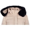 thumbnail image 5 of BodiLover, Women's, Winter Quilted Puffer Short Coat Jacket Plus Sizewith Removable Faux Fur Hood and Zipper, Lilac, 3X, 5 of 6