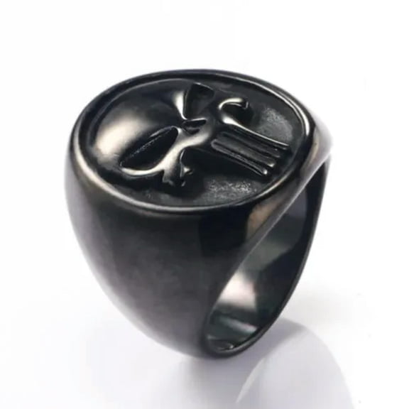 GKNET Punisher Multi Color Skull Punk Motorcycle Stainless Steel Rings Size 7-13