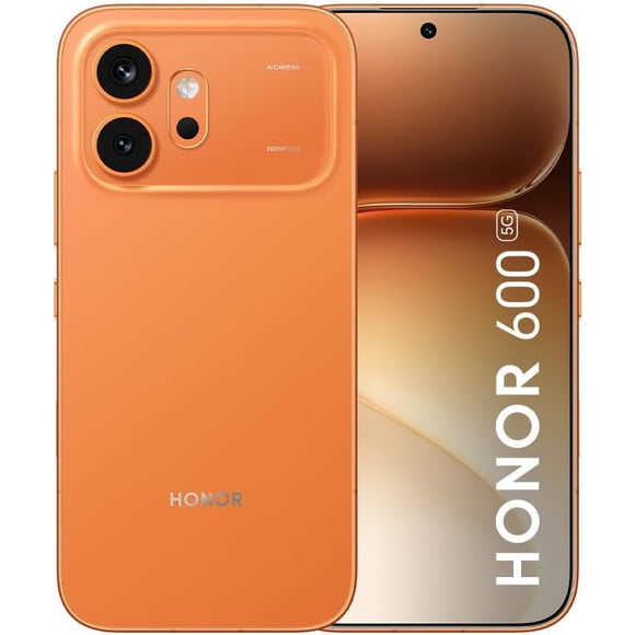 Honor 600 12GB+512GB, Naranja, Smartphone 5G, Cámara IA 200MP