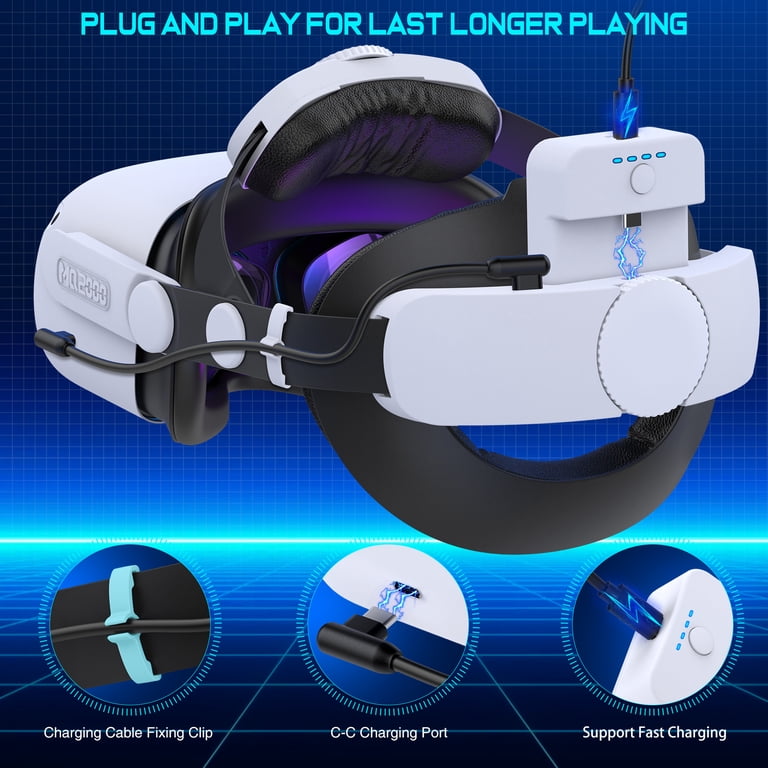 Beboncool Adjustable Head Strap for Meta Quest 3/2/3S +7500mAh