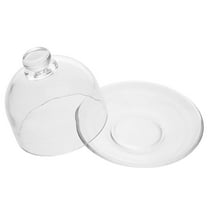 WORGEOUS Mini Cake Stand Glass Cupcake Display Plate With Dome Cover Pedestal Dessert Stand Holder For Wedding Birthday Party Supplies