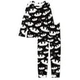 thumbnail image 4 of Renewold Halloween Holiday Pajama for Women Stars Bats Pajama Shirt Tops & Pants Set of 2 Thermal Round Neck Pullover Sleep Wear Skin Friendly Sweatshirt Size 4XL, 4 of 5